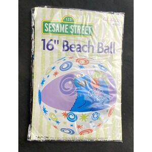 Y2K Vintage Sesame Street Cookie Monster 16" Beach Ball RAND